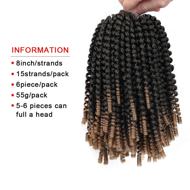 ROKTRESS Spring Twist Hair 8 Inch Spring Twist Crochet Hair 6 Packs Braiding Hair For Butterfly Locs Soft Locs Low Temperature Synthetic Fiber Fluffy Hair Extensions (8 Inch,T27) - Image 3